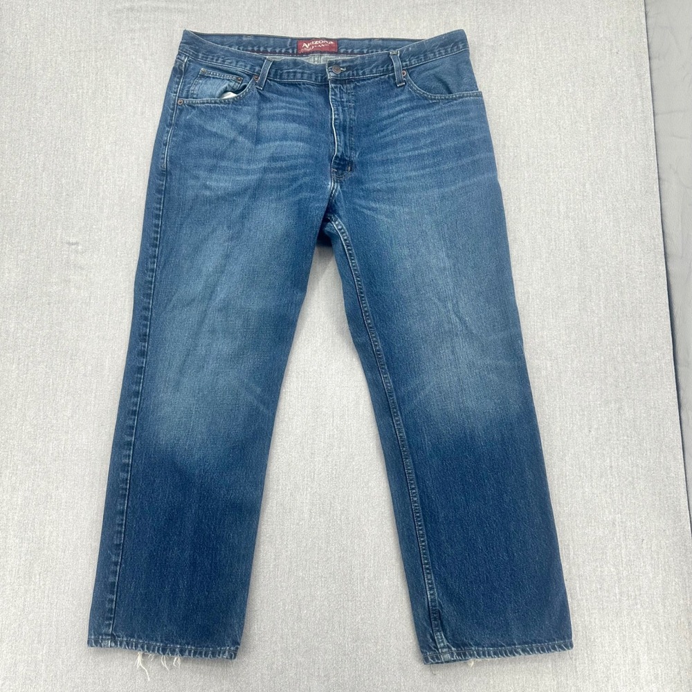 Arizona Jeans Denim Mens 40x30 Blue Relaxed Straight Medium Wash Cotton Classic
